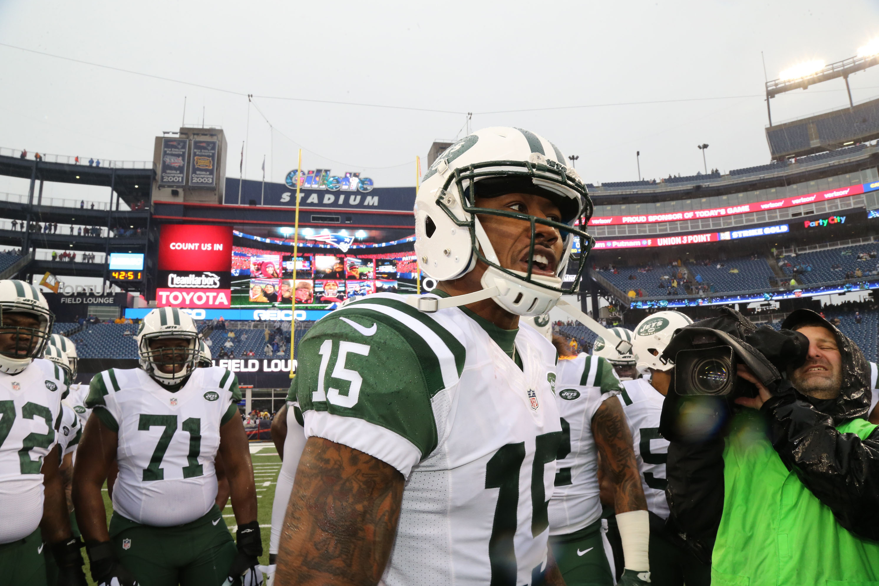 Brandon Marshall New York Jets Oil Art Mixed Media By Joe