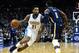 LONDON, ENGLAND - JANUARY 12: C.J. Miles #0 of the Indiana Pacers closes down Wilson Chandler #21 of the Denver Nuggets during the NBA match between Indiana Pacers and Denver Nuggets at the O2 Arena on January 12, 2017 in London, England. (Photo by Dan Mullan/Getty Images)