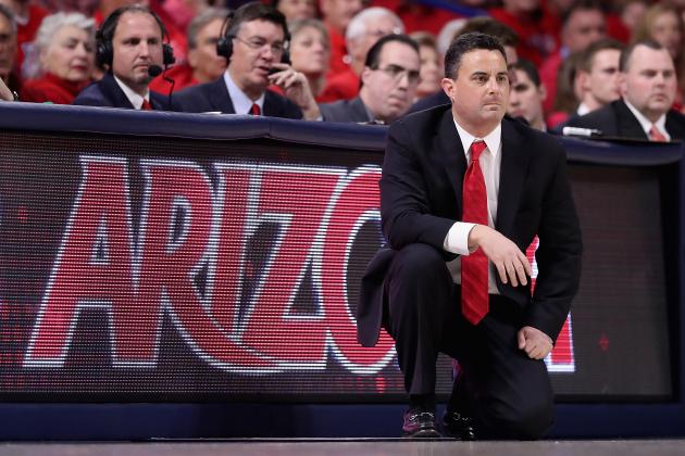 TUCSON, AZ - JANUARY 12:  Head coach Sean Miller of the Arizona Wildcats watches from the sidelines during the first half of the college basketball game against the Arizona State Sun Devils at McKale Center on January 12, 2017 in Tucson, Arizona.  (Photo by Christian Petersen/Getty Images)