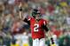 ATLANTA, GA - JANUARY 22: Matt Ryan #2 of the Atlanta Falcons signals for a review after a pass in the third quarter that resulted in a touchdown against the Green Bay Packers in the NFC Championship Game at the Georgia Dome on January 22, 2017 in Atlanta, Georgia. (Photo by Kevin C. Cox/Getty Images)