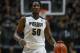 WEST LAFAYETTE, IN - JANUARY 17: Caleb Swanigan #50 of the Purdue Boilermakers brings the ball up court during the game against the Illinois Fighting Illini at Mackey Arena on January 17, 2017 in West Lafayette, Indiana. (Photo by Michael Hickey/Getty Images)