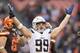 CLEVELAND, OH - DECEMBER 24: Joey Bosa #99 of the San Diego Chargers celebrates after a big play during a game against the Cleveland Browns at FirstEnergy Stadium on December 24, 2016 in Cleveland, Ohio. The Browns defeated the Chargers 20-17. (Photo by Wesley Hitt/Getty Images)