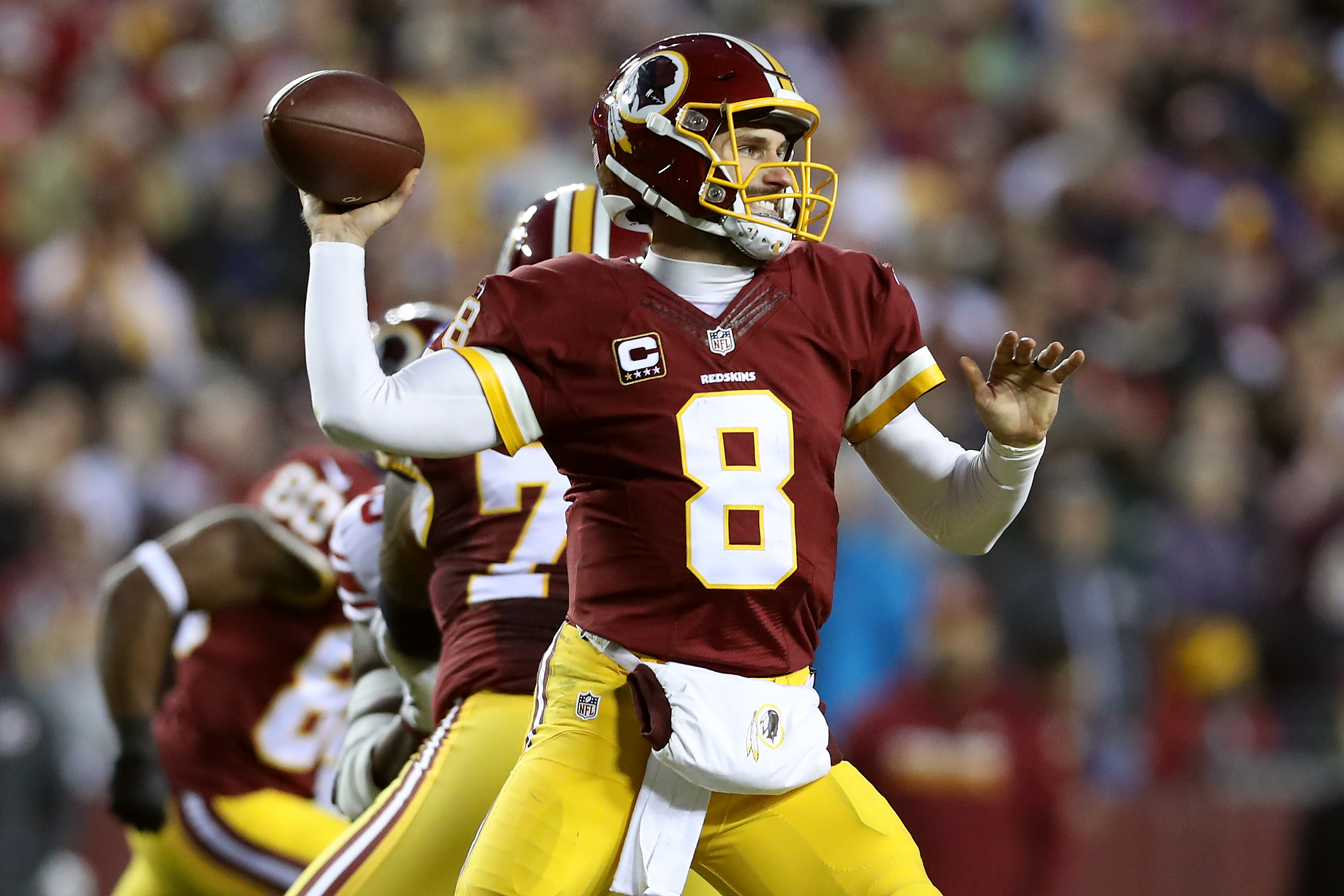 Ashburn, Us. 14th June, 2016. Washington Redskins quarterback Kirk Cousins  (8) participates in the Veteran Minicamp at Redskins Park in Ashburn,  Virginia on Tuesday, June 14, 2016. Credit: Ron Sachs/CNP - NO