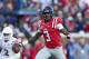 OXFORD, MS - NOVEMBER 26: Damore'ea Stringfellow #3 of the Mississippi Rebels runs the ball for a touchdown during a game against the Mississippi State Bulldogs at Vaught-Hemingway Stadium on November 26, 2016 in Oxford, Mississippi. The Bulldogs defeated the Rebels 55-20. (Photo by Wesley Hitt/Getty Images)