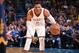 OKLAHOMA CITY, OK - FEBRUARY 9: Russell Westbrook #0 of the Oklahoma City Thunder handles the ball against the Cleveland Cavaliers during the game on February 9, 2017 at Chesapeake Energy Arena in Oklahoma City, Oklahoma. With his 26th triple-double of the season, Westbrook ties Oscar Robertson for the third most triple-doubles in a season. NOTE TO USER: User expressly acknowledges and agrees that, by downloading and or using this photograph, User is consenting to the terms and conditions of the Getty Images License Agreement. Mandatory Copyright Notice: Copyright 2017 NBAE (Photo by Andrew D. Bernstein/NBAE via Getty Images)