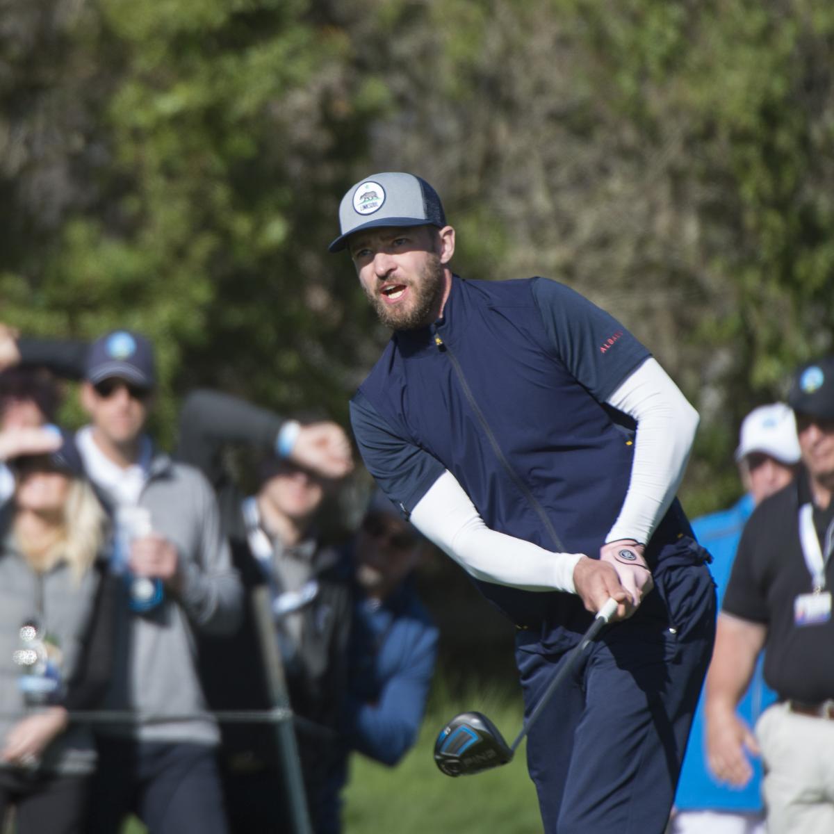 Justin Timberlake Misses HoleinOne by Inches in ProAm Golf