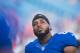 ORCHARD PARK, NY - AUGUST 20: Larry Donnell #84 of the New York Giants watches game action during the second half against the Buffalo Bills on August 20, 2016 at New Era Field in Orchard Park, New York. Buffalo defeats New York 21-0. (Photo by Brett Carlsen/Getty Images)