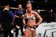 BROOKLYN, NEW YORK - FEBRUARY 11: Holly Holm reacts to her loss to Germaine de Randamie of The Netherlands in their women's featherweight championship bout during the UFC 208 event inside Barclays Center on February 11, 2017 in Brooklyn, New York. (Photo by Jeff Bottari/Zuffa LLC/Zuffa LLC via Getty Images)