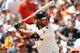 SAN FRANCISCO, CA - JUNE 28: PItcher Madison Bumgarner #40 of the San Francisco Giants hits a home run in the seventh inning against the Colorado Rockies at AT&T Park on June 28, 2015 in San Francisco, California. (Photo by Lachlan Cunningham/Getty Images)