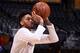 LOS ANGELES, CA - DECEMBER 25: Brandon Ingram #14 of the Los Angeles Lakers warms up before the game against the LA Clippers on December 25, 2016 at STAPLES Center in Los Angeles, California. NOTE TO USER: User expressly acknowledges and agrees that, by downloading and/or using this Photograph, user is consenting to the terms and conditions of the Getty Images License Agreement. Mandatory Copyright Notice: Copyright 2016 NBAE (Photo by Juan Ocampo/NBAE via Getty Images)