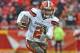 KANSAS CITY, MO - DECEMBER 27: Quarterback Johnny Manziel #2 of the Cleveland Browns rushes up field against the Kansas City Chiefs during the second half on December 27, 2015 at Arrowhead Stadium in Kansas City, Missouri. (Photo by Peter G. Aiken/Getty Images)