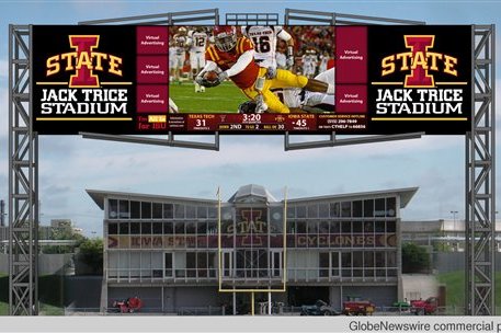 /Artists' conceptual of new high definition video display to be installed at Jack Trice Stadium (GLOBE NEWSWIRE)/