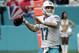 Miami Dolphins quarterback Ryan Tannehill (17) looks to pass, during the first half of an NFL football game against the Arizona Cardinals, Sunday, Dec. 11, 2016, in Miami Gardens, Fla. (AP Photo/Wilfredo Lee)