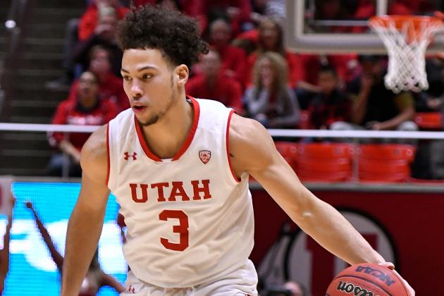 SALT LAKE CITY, UT - JANUARY 14: Devon Daniels #3 of the Utah Utes brings the ball up court against the UCLA Bruins at the Jon M. Huntsman Center on January 14, 2017 in Salt Lake City, Utah. (Photo by Gene Sweeney Jr/Getty Images)