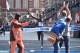 Kenya's Wilson Kipsang (C, #1) crosses the finish line in the men's category of the Tokyo Marathon in Tokyo on February 26, 2017. / AFP / KAZUHIRO NOGI (Photo credit should read KAZUHIRO NOGI/AFP/Getty Images)