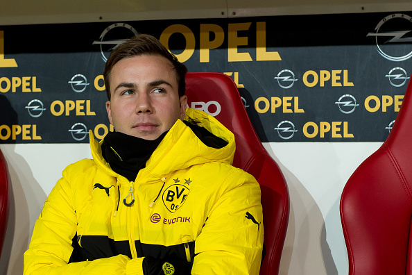 MAINZ, GERMANY - JANUARY 29: Mario Goetze of Dortmund sits on the bench during the Bundesliga match between 1. FSV Mainz 05 and Borussia Dortmund at the Opel Arena on January 29, 2017 in Mainz, Germany. (Photo by TF-Images/Getty Images)