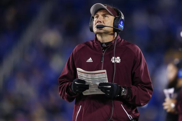 LEXINGTON, KY - OCTOBER 22: Head coach Dan Mullen of the Mississippi State Bulldogs is seen during the game against the Kentucky Wildcats at Commonwealth Stadium on October 22, 2016 in Lexington, Kentucky. Kentucky defeated Mississippi State 40-37. (Photo by Michael Hickey/Getty Images)