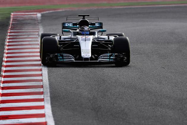 MONTMELO, SPAIN - MARCH 01: Valtteri Bottas driving the (77) Mercedes AMG Petronas F1 Team Mercedes F1 WO8 on track during day three of Formula One winter testing at Circuit de Catalunya on March 1, 2017 in Montmelo, Spain. (Photo by Mark Thompson/Getty Images)