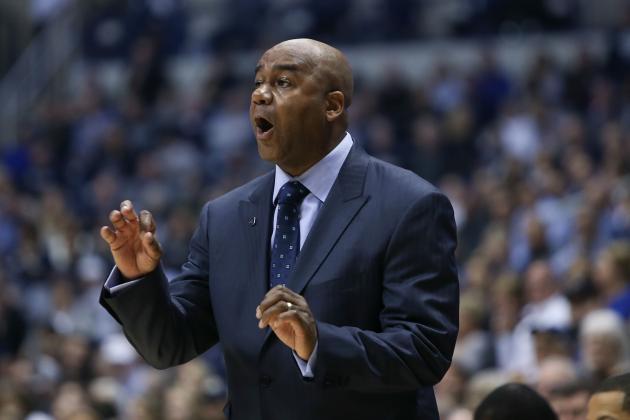 CINCINNATI, OH - JANUARY 22:  Head coach John Thompson III of the Georgetown Hoyas directs his team against the Xavier Musketeers during the first half at Cintas Center on January 22, 2017 in Cincinnati, Ohio.  (Photo by Michael Reaves/Getty Images)