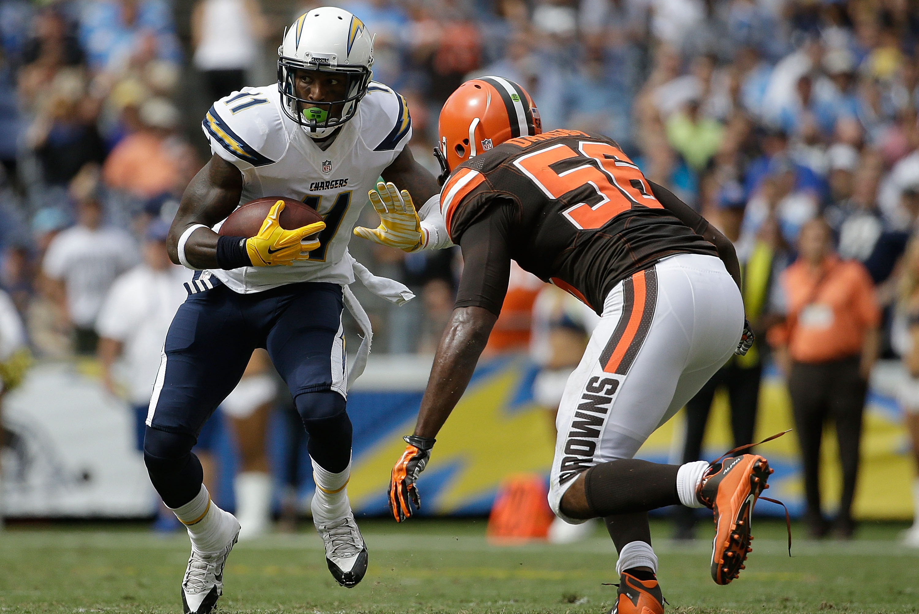 Chargers' Stevie Johnson has slimmed down to his high school