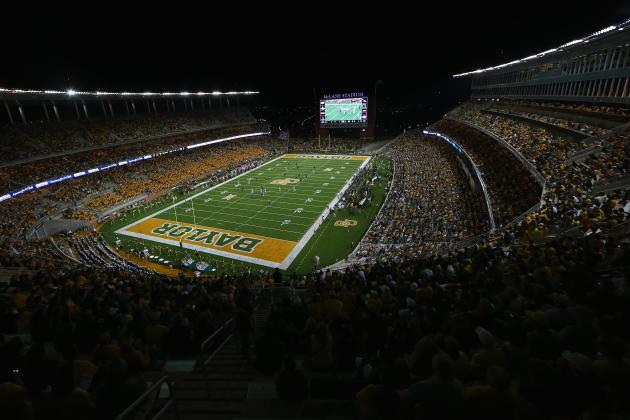 WACO, TX - AUGUST 31: A general view of play between the Southern Methodist Mustangs and the Baylor Bears at McLane Stadium on August 31, 2014 in Waco, Texas. (Photo by Ronald Martinez/Getty Images)