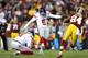 LANDOVER, MD - JANUARY 01: Kicker Robbie Gould #5 of the New York Giants kicks a fourth quarter field goal against cornerback Josh Norman #24 of the Washington Redskins at FedExField on January 1, 2017 in Landover, Maryland. (Photo by Rob Carr/Getty Images)