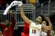 KANSAS CITY, MO - MARCH 10: Nazareth Mitrou-Long #15 of the Iowa State Cyclones celebrates with players on the bench after a basket during the semifinal game of the Big 12 Basketball Tournament against the TCU Horned Frogs at Sprint Center on March 10, 2017 in Kansas City, Missouri. (Photo by Jamie Squire/Getty Images)
