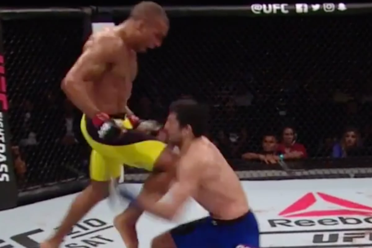 Edson Barboza Lands Flying Vicious Knee to KO Opponent at UFC Fight Night 106 | Bleacher Report ...
