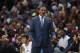 New Orleans Pelicans head coach Alvin Gentry calls out from the bench in the first half of an NBA basketball game against the Portland Trail Blazers in New Orleans, Tuesday, March 14, 2017. (AP Photo/Gerald Herbert)