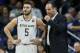 SOUTH BEND, IN - JANUARY 30: Matt Farrell #5 talks with Head coach Mike Brey of the Notre Dame Fighting Irish during the game against the Duke Blue Devils at Purcell Pavilion on January 30, 2017 in South Bend, Indiana. (Photo by Michael Hickey/Getty Images)