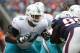 Miami Dolphins offensive guard Jermon Bushrod blocks against the New England Patriots during a NFL football game at Gillette Stadium in Foxborough, Mass. Sunday, Sept. 18, 2016. (Winslow Townson/AP Images for Panini)