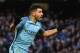 Manchester City's Argentinian striker Sergio Aguero celebrates after scoring during the English Premier League football match between Manchester City and Liverpool at the Etihad Stadium in Manchester, north west England, on March 19, 2017. / AFP PHOTO / PAUL ELLIS / RESTRICTED TO EDITORIAL USE. No use with unauthorized audio, video, data, fixture lists, club/league logos or 'live' services. Online in-match use limited to 75 images, no video emulation. No use in betting, games or single club/league/player publications. / (Photo credit should read PAUL ELLIS/AFP/Getty Images)