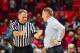 LUBBOCK, TX - DECEMBER 03: Head coach Mike Rhoades of the Rice Owls talks to an official during the game against the Texas Tech Red Raiders on December 03, 2016 at United Supermarkets Arena in Lubbock, Texas. Texas Tech won the game 85-84. (Photo by John Weast/Getty Images)
