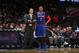 WASHINGTON, DC - JANUARY 31: Jeff Hornacek of the New York Knicks talks with Carmelo Anthony #7 of the New York Knicks during the game against the Washington Wizards on January 31, 2017 at Verizon Center in Washington, DC. NOTE TO USER: User expressly acknowledges and agrees that, by downloading and or using this Photograph, user is consenting to the terms and conditions of the Getty Images License Agreement. Mandatory Copyright Notice: Copyright 2017 NBAE (Photo by Ned Dishman/NBAE via Getty Images)