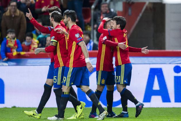 GIJON, SPAIN - MARCH 24: David Silva of Spain celebrates after scoring goal during the FIFA 2018 World Cup Qualifier between Spain and Israel at Estadio El Molinon on March 24, 2017 in Gijon, Spain. (Photo by Juan Manuel Serrano Arce/Getty Images)