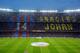Football supporters hold-up coloured rectangular posters to form a giant mosaic reading, 'Thankyou Johan', in tribute to late Dutch football player Johan Cruyff before the Spanish league 'Clasico' football match FC Barcelona vs Real Madrid CF at the Camp Nou stadium in Barcelona on April 2, 2016. / AFP / PAU BARRENA (Photo credit should read PAU BARRENA/AFP/Getty Images)