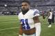 Dallas Cowboys' Ezekiel Elliott gets ready before an NFL divisional playoff football game against the Green Bay Packers Sunday, Jan. 15, 2017, in Arlington, Texas. (AP Photo/Michael Ainsworth)