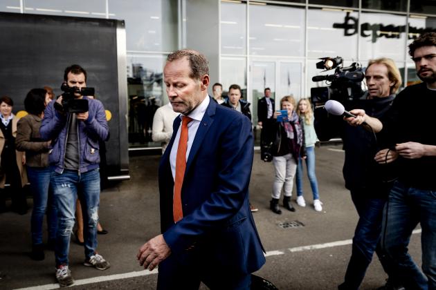 Dutch national soccer team head coach Danny Blind arrives at Schiphol Airport in Amsterdam on March 26, 2017 a day after the FIFA World Cup 2018 qualifying group A football match between Bulgaria and the Netherlands in Sofia. / AFP PHOTO / ANP / Robin van Lonkhuijsen / Netherlands OUT        (Photo credit should read ROBIN VAN LONKHUIJSEN/AFP/Getty Images)