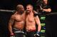 MONTREAL, QC - APRIL 25: (L-R) Quinton 'Rampage' Jackson of the United States and Fabio Maldonado of Brazil embrace after their UFC catchweight bout during the UFC 186 event at the Bell Centre on April 25, 2015 in Montreal, Quebec, Canada. (Photo by Jeff Bottari/Zuffa LLC/Zuffa LLC via Getty Images)