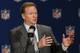 NFL Commissioner Roger Goodell talks about the NFL football owners approving the move of the Oakland Raiders to Las Vegas during a news conference at the NFL owners meetings Monday, March 27, 2017, in Phoenix. (AP Photo/Ross D. Franklin)