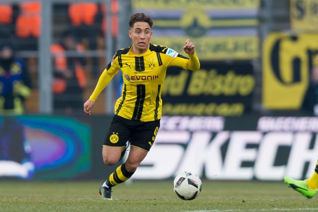 DARMSTADT, GERMANY - FEBRUARY 11: Emre Mor of Dortmund controls the ball during the Bundesliga match between SV Darmstadt 98 and Borussia Dortmund at Jonathan Heimes Stadion am Boellenfalltor on February 11, 2017 in Darmstadt, Germany. (Photo by TF-Images/Getty Images)