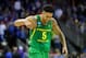 KANSAS CITY, MO - MARCH 25: Tyler Dorsey #5 of the Oregon Ducks reacts in the second half against the Kansas Jayhawks during the 2017 NCAA Men's Basketball Tournament Midwest Regional at Sprint Center on March 25, 2017 in Kansas City, Missouri. (Photo by Jamie Squire/Getty Images)