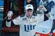 MARTINSVILLE, VA - APRIL 02: Brad Keselowski, driver of the #2 Miller Lite Ford, celebrates in Victory Lane after winning the Monster Energy NASCAR Cup Series STP 500 at Martinsville Speedway on April 2, 2017 in Martinsville, Virginia. (Photo by Sean Gardner/Getty Images)