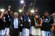 GLENDALE, AZ - APRIL 03: Head coach Roy Williams of the North Carolina Tar Heels celebrates with Kennedy Meeks #3 and Nate Britt #0 of the North Carolina Tar Heels after defeating the Gonzaga Bulldogs during the 2017 NCAA Men's Final Four National Championship game at University of Phoenix Stadium on April 3, 2017 in Glendale, Arizona. The Tar Heels defeated the Bulldogs 71-65. (Photo by Tom Pennington/Getty Images)