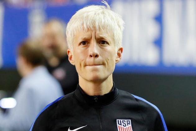 ATLANTA, GA - SEPTEMBER 18:  Megan Rapinoe #15 walks onto the pitch prior to the match between the United States and the Netherlands at Georgia Dome on September 18, 2016 in Atlanta, Georgia.  (Photo by Kevin C. Cox/Getty Images)