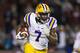 FAYETTEVILLE, AR - NOVEMBER 12: Leonard Fournette #7 of the LSU Tigers runs the ball during a game against the Arkansas Razorbacks at Razorback Stadium on November 12, 2016 in Fayetteville, Arkansas. The Tigers defeated the Razorbacks 38-10. (Photo by Wesley Hitt/Getty Images)