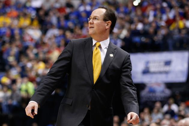INDIANAPOLIS, IN - MARCH 19: Head coach Gregg Marshall of the Wichita State Shockers reacts in the first half against the Kentucky Wildcats during the second round of the 2017 NCAA Men's Basketball Tournament at the Bankers Life Fieldhouse on March 19, 2017 in Indianapolis, Indiana. (Photo by Joe Robbins/Getty Images)