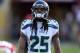SANTA CLARA, CA - JANUARY 01: Richard Sherman #25 of the Seattle Seahawks looks on during pregame warm ups prior to the start of an NFL football game against the San Francisco 49ers at Levi's Stadium on January 1, 2017 in Santa Clara, California. (Photo by Thearon W. Henderson/Getty Images)