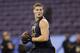Ashland tight end Adam Shaheen runs a drill at the NFL football scouting combine Saturday, March 4, 2017, in Indianapolis. (AP Photo/David J. Phillip)