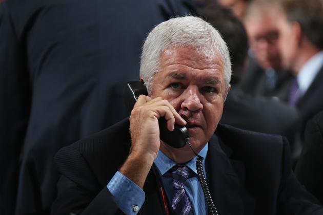 PHILADELPHIA, PA - JUNE 28: Dale Tallon, General Manager of the Florida Panthers, speaks on the phone on Day Two of the 2014 NHL Draft at the Wells Fargo Center on June 28, 2014 in Philadelphia, Pennsylvania.  (Photo by Bruce Bennett/Getty Images)
